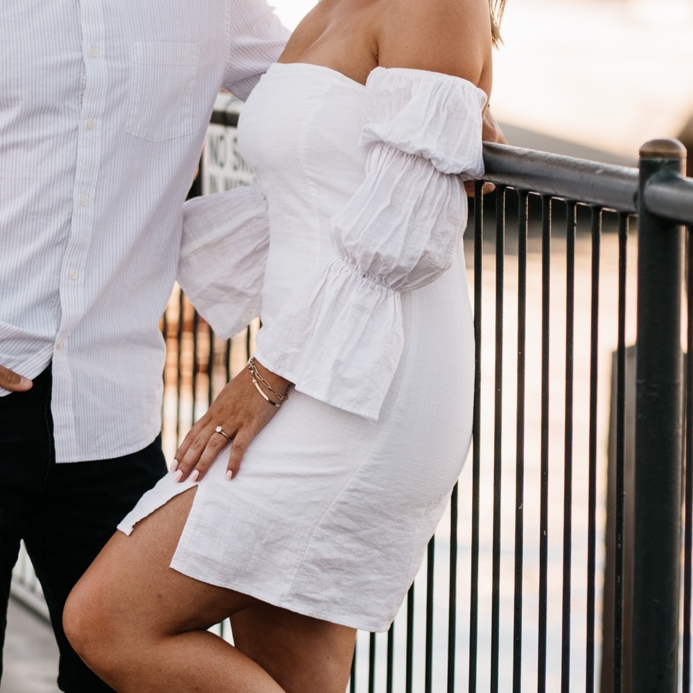 Petal & Pup White Strapless Dress
